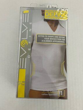 Evolve Define Shapewear V-Neck Tee T-shirt Men's L 42-44 White NEW
